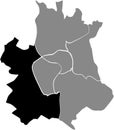 Location map of the Sector 6 - Toulouse Ouest West district of Toulouse, France