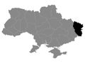 Location Map of Luhansk Region Oblast Royalty Free Stock Photo