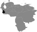 Location Map of TÃÂ¡chira State Royalty Free Stock Photo