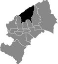 Location map of the Podsljeme district of Zagreb, Croatia