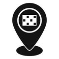 Black location pin showing qr code for tracking
