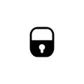 Black lock with key hole icon. Padlock symbol isolated on white. Flat vector illustration Royalty Free Stock Photo