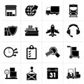 Black Logistic, cargo and transportation icons