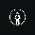 Minimalist Photographer Icon On Black Background - Inspired By Carrie Mae Weems