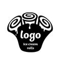 Black logo template for ice cream rolls