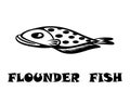 Black logo vector of a Flounder fish eps 10 Royalty Free Stock Photo