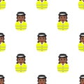 Black Lollipop Girl Avatar Seamless Pattern