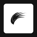 Black long birds wing with feathers icon