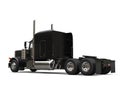 Black long haul semi - trailer big truck - without a trailer Royalty Free Stock Photo