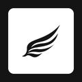 Black long wing birds icon, simple style