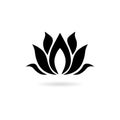 Black Lotus flower logo, Lotus flower icon