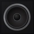 Black loudspeaker closeup - vector