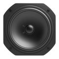 Black loudspeaker isolated on white