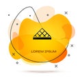 Black Louvre glass pyramid icon isolated on white background. Louvre museum. Abstract banner with liquid shapes. Vector