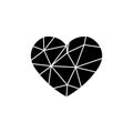 black Love Heart Symbol Icons. isolated on white background and easy editable. Royalty Free Stock Photo