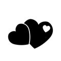 black Love Heart Symbol Icons. isolated on white background and easy editable. Royalty Free Stock Photo