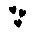 black Love Heart Symbol Icons. isolated on white background and easy editable. Royalty Free Stock Photo