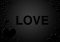 Black love hearts background for valentine`s day