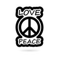 Black Love and peace hippie style design icon or logo