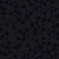 Black Low Poly Background, Triangular Mosaic Abstract Seamless Pattern Royalty Free Stock Photo