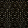 Black luxurious cubes pattern with gold wire 3d rendering digital background