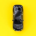 Black luxury car on yellow background Royalty Free Stock Photo