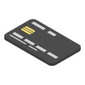 Black luxury credit card icon, isometric style