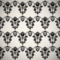 Black luxury ornamental floral wallpaper