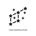 black lyra constellation isolated vector icon. simple element illustration from astronomy concept vector icons. lyra constellation