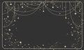 Black magic background with stars and space decor with copy space. Mock-up for astrology, banner for the witch. Divine Royalty Free Stock Photo
