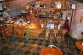 Black magic bar interior in the historical center of Old town, Riga