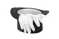 Black magic hat and gloves Royalty Free Stock Photo