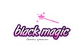 black magic word text logo icon design concept idea
