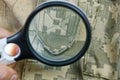 Black magnifier increases spotted camouflage fabric