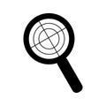 Black magnifying glass icon vector illustration on white background Royalty Free Stock Photo