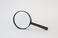 Black magnifying glass magnifier isolated on white background. Design element with clipping path. Royalty Free Stock Photo