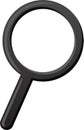 Black magnifying loupe. Optical instrument with round lens