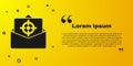 Black Mail and e-mail icon isolated on yellow background. Envelope symbol e-mail. Email message sign. Vector