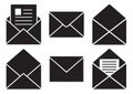 Black mail icons. Vector illustration Royalty Free Stock Photo