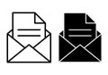 File Mail Notification Black Icon Bundle for Message Alerts Incoming Inbox and Document Updates Royalty Free Stock Photo