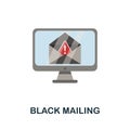 Black Mailing flat icon. Colored sign from dark web collection. Creative Black Mailing icon illustration for web design