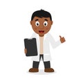 Black Male Doctor Character with Records