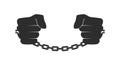 Black male hands in shackles. Slavery concept. Flat vector illustration isolated on white Royalty Free Stock Photo