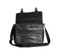 Black male leather briefcase with strap