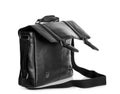 Black male leather briefcase with strap