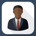 Black male user icon with long shadow