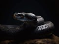 A Black Mamba on a Dark Background