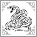 black mamba snake mandala arts. isolated on white background Royalty Free Stock Photo