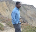 Black Man at the California Coast Royalty Free Stock Photo