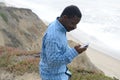 Black Man at the California Coast Royalty Free Stock Photo